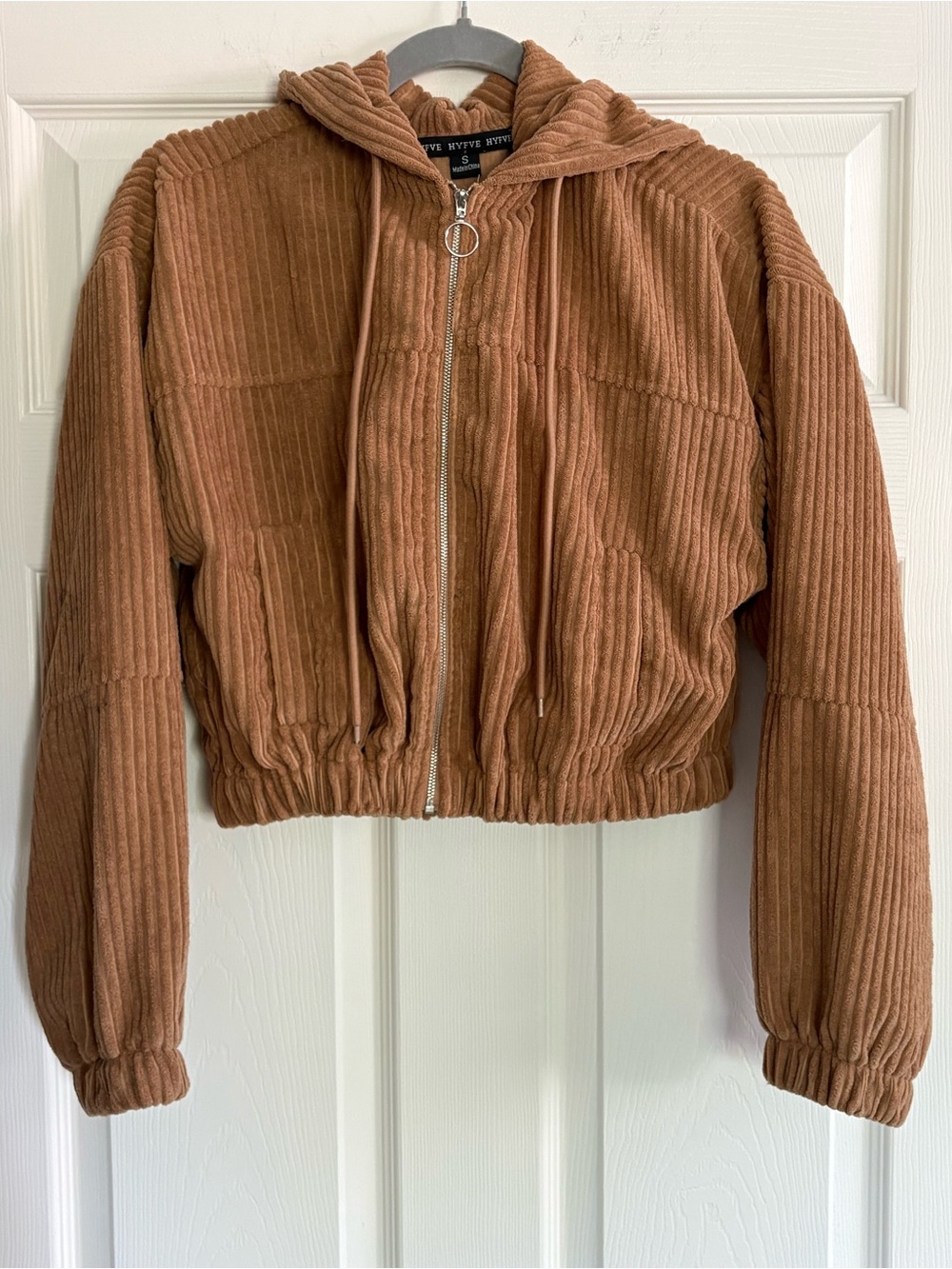 HYFVE Corduroy Cognac Bomber Jacket
